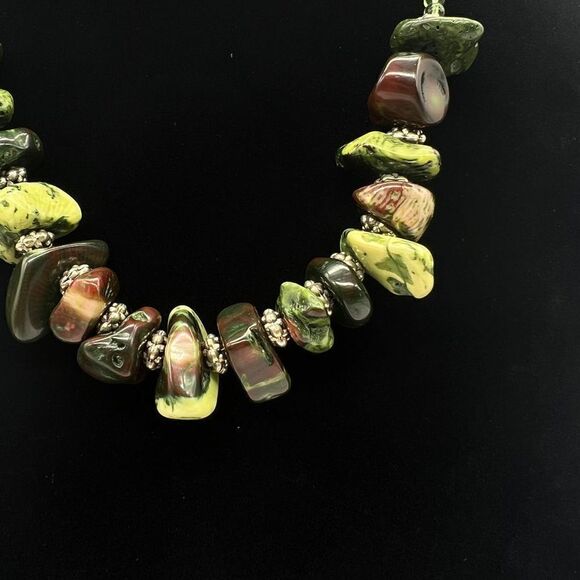 Handmade Green Turquoise Chunky Necklace - Picture 4 of 10